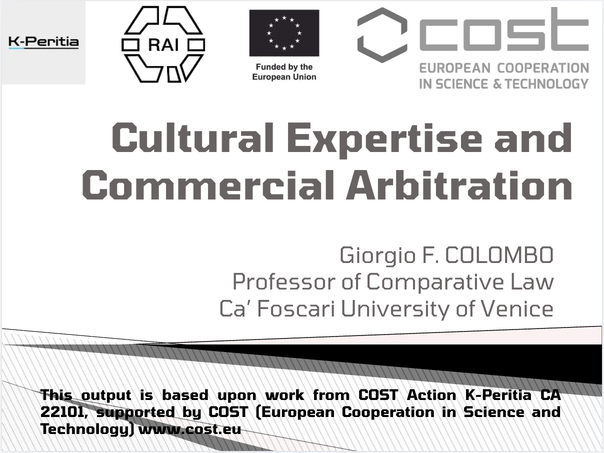 Cultural Expertise in International Commercial Arbitration